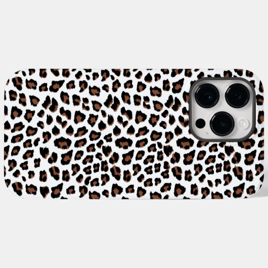 Coques Case-Mate iPhone Empreinte de léopard blanc (Verso (horizontal))