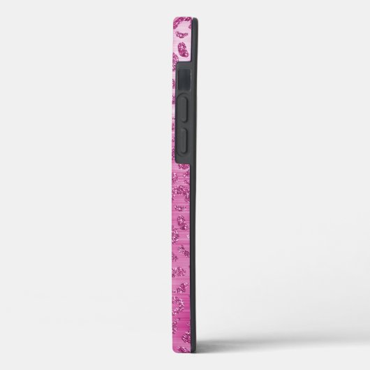 Coques Case-Mate iPhone Empreinte de léopard blanc rose (Verso / Gauche)