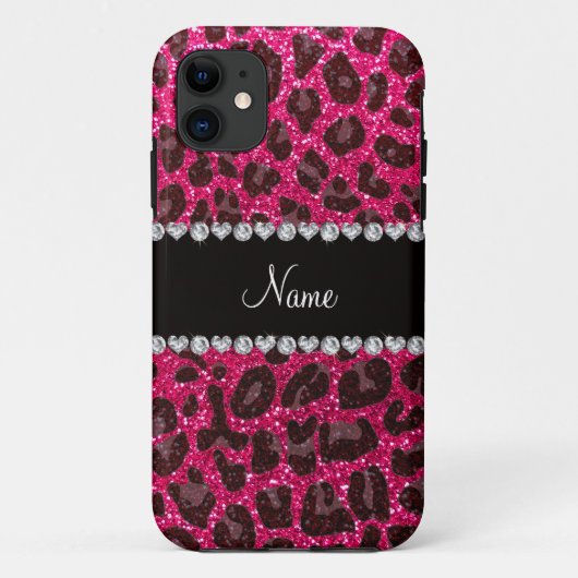 Coques Case-Mate iPhone Empreinte de léopard de parties scintillant rose r (Dos)