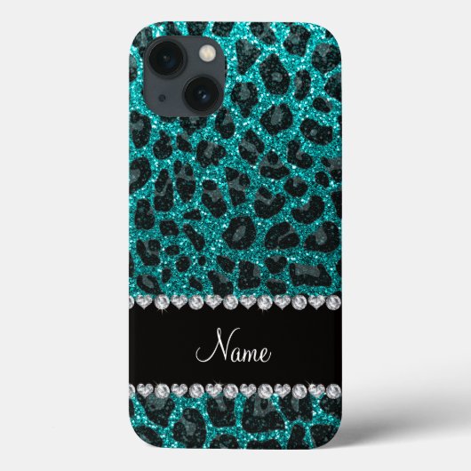 Coques Case-Mate iPhone Empreinte de léopard d'parties scintillant d'aqua (Verso)