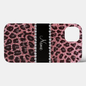 Coques Case-Mate iPhone Empreinte de léopard d'parties scintillant rose cl (Verso (horizontal))