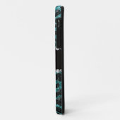 Coques Case-Mate iPhone Empreinte de léopard d'parties scintillant turquoi (Dos/Gauche)