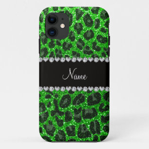 Etui iPhone Case-Mate Empreinte de léopard d'parties scintillant verte d