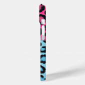 Coques Case-Mate iPhone Empreinte de léopard dynamique en rose et bleu (Verso / Gauche)