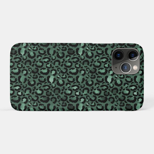 Coques Case-Mate iPhone Empreinte de léopard Emerald Green (Dos (Horizontal))