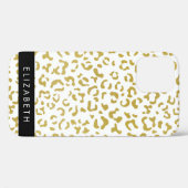 Coques Case-Mate iPhone Empreinte de léopard, Leopard d'or, Parties scinti (Verso (horizontal))