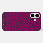 Coques Case-Mate iPhone Empreinte de léopard-Magenta (Verso (horizontal))