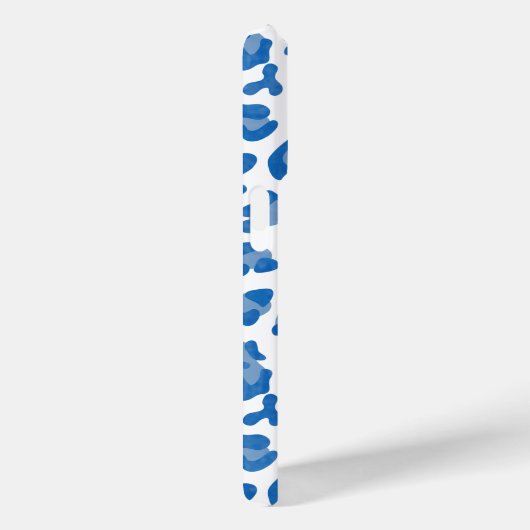 Coques Case-Mate iPhone Empreinte de léopard Monogramme Bleu Et Blanc (Verso / Droite)