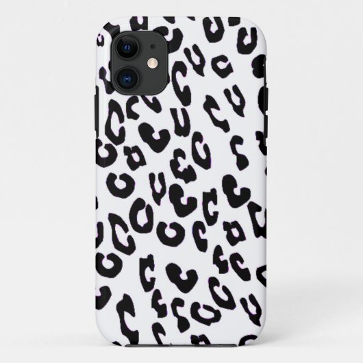 Coques Case-Mate iPhone Empreinte de léopard noir et blanc (Dos)
