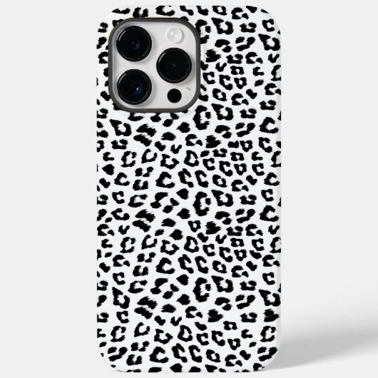 Coques Case-Mate iPhone Empreinte de léopard noir et blanc (Verso)