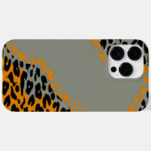 Coques Case-Mate iPhone Empreinte de léopard noir et jaune rétro sur gris (Verso (horizontal))