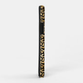 Coques Case-Mate iPhone Empreinte de léopard noir glam or (Dos/Droite)