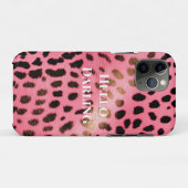 Coques Case-Mate iPhone Empreinte de léopard noir rose Abstrait (Dos (Horizontal))