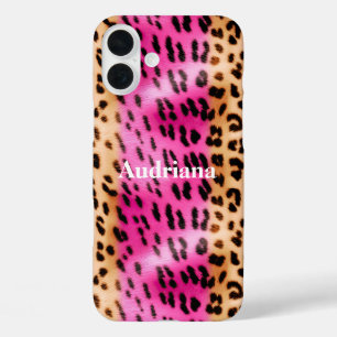 Coques iPhone 16 Plus Empreinte de léopard or rose