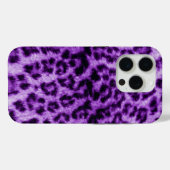 Coques Case-Mate iPhone Empreinte de léopard pourpre (Verso (horizontal))