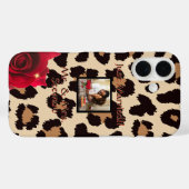 Coques Case-Mate iPhone Empreinte de léopard Red Rose M. et Mme Texte Phot (Verso (horizontal))