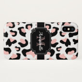 Coques Case-Mate iPhone Empreinte de léopard rose (Dos (Horizontal))