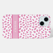 Coques Case-Mate iPhone Empreinte de léopard rose chic personnalisé (Verso (horizontal))