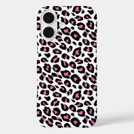 Coques Case-Mate iPhone Empreinte de léopard rose et noir (Verso)