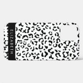 Coques Case-Mate iPhone Empreinte de léopard, Spots, Noir Et Blanc, Votre (Verso (horizontal))