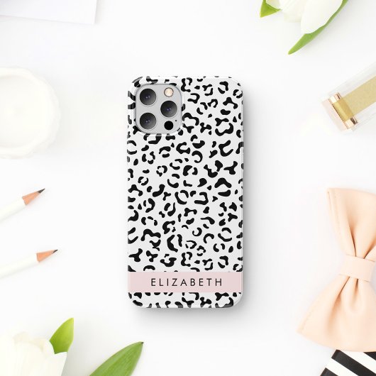 Coques Case-Mate iPhone Empreinte de léopard, Spots, Noir Et Blanc, Votre 
