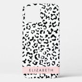 Coques Case-Mate iPhone Empreinte de léopard, Spots, Noir Et Blanc, Votre  (Verso)