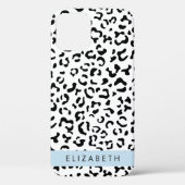 Coques Case-Mate iPhone Empreinte de léopard, Spots, Noir Et Blanc, Votre (Verso)