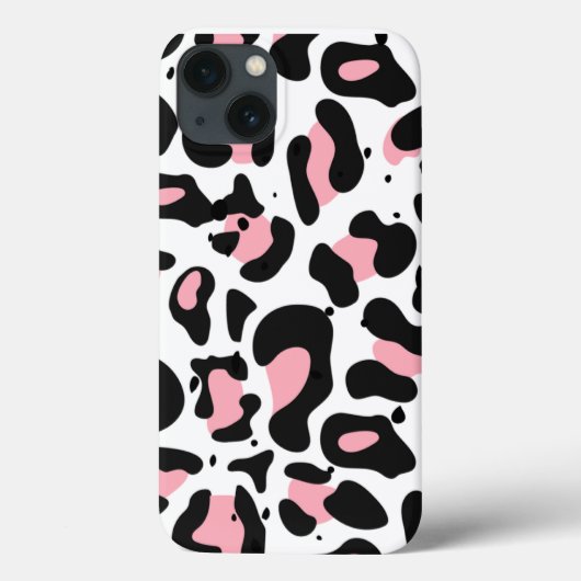 Coques Case-Mate iPhone Empreinte de léopard tendance rose et noir (Verso)