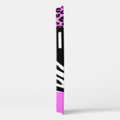 Coques Case-Mate iPhone Empreinte de léopard, Zebra Print, Rose, Votre nom (Verso / Droite)