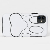 Coques Case-Mate iPhone Empreinte de patte blanc (Dos (Horizontal))