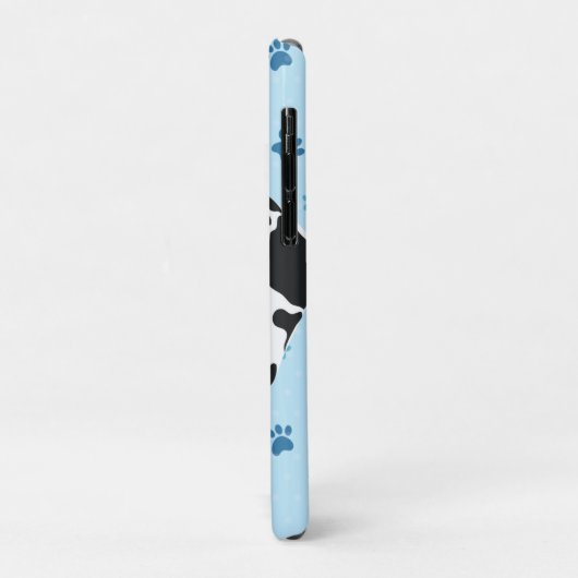 Coques Case-Mate iPhone Empreinte de patte bleu dalmate personnalisé (Dos/Gauche)