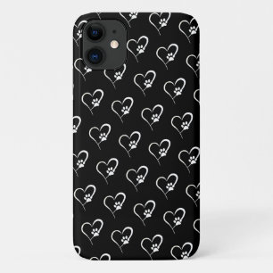 Case-Mate iPhone Case Empreinte de patte de chien dans un cœur blanc Cas