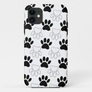 Coque Case-Mate Pour iPhone Empreinte de patte de Chien noir et blanc