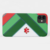 Coques Case-Mate iPhone Empreinte de patte géométrique rouge, vert et blan (Dos (Horizontal))