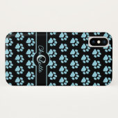 Coques Case-Mate iPhone Empreinte de patte Parties scintillant Turquoise B (Dos (Horizontal))