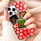 Coques Case-Mate iPhone Empreinte de patte Pet Photo Collage Monogramme ro
