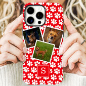 Coques Case-Mate iPhone Empreinte de patte Pet Photo Collage Monogramme ro