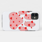 Coques Case-Mate iPhone Empreinte de patte rose aux coeurs (Dos (Horizontal))