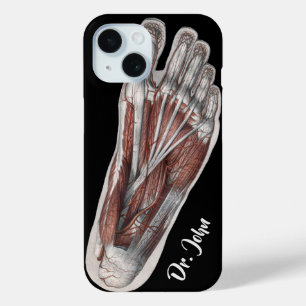 Coque Pour iPhone 15 Empreinte de podologie d'anatomie humaine vintage 