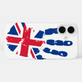 Coques Case-Mate iPhone Empreinte du drapeau du Royaume-Uni (Verso (horizontal))