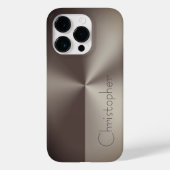 Coques Case-Mate iPhone Empreinte en acier inoxydable brun titane (Verso)