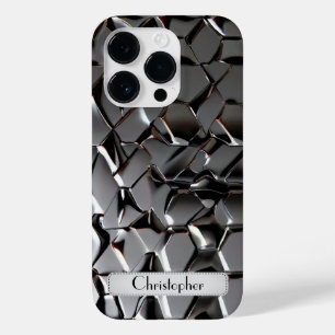 Coque Pour iPhone 14 Pro Empreinte en acier inoxydable titane argent