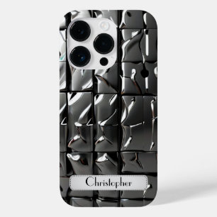 Coque Pour iPhone 14 Pro Empreinte en acier inoxydable titane argent