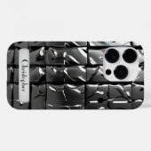 Coques Case-Mate iPhone Empreinte en acier inoxydable titane argent (Verso (horizontal))