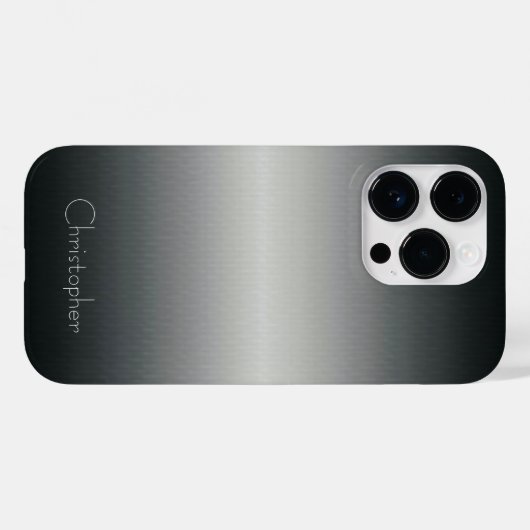 Coques Case-Mate iPhone Empreinte en acier inoxydable titane argent (Verso (horizontal))