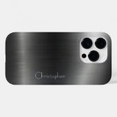 Coques Case-Mate iPhone Empreinte en acier inoxydable titane argent (Verso (horizontal))