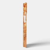 Coques Case-Mate iPhone Empreinte en bois de bambou orange brillant Monogr (Verso / Droite)