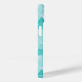 Coques Case-Mate iPhone Empreinte géométrique bleu turquoise tendance nom  (Verso / Droite)