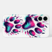 COQUES Case-Mate iPhone EMPREINTES DE PATTE DE CHIEN TURQUOISE ET ROSE CHA (Verso (horizontal))
