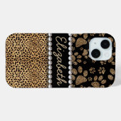 Coques Case-Mate iPhone Empreintes de patte de léopard à strass PHOTO IMPR (Verso (horizontal))